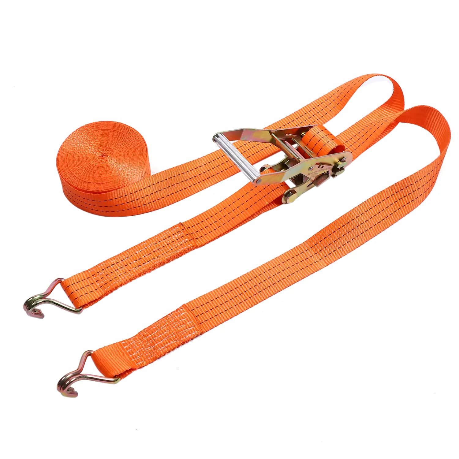 38mm Dathóir Sinc 3T Caighdeánach Láimhseáil Truck Ratchet Lasta Lashing Strap